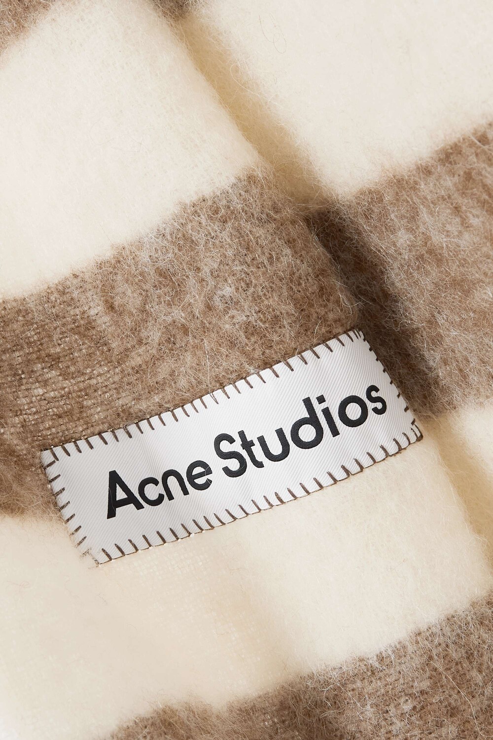 

ACNE STUDIOS Полосатый вязаный шарф, коричневый