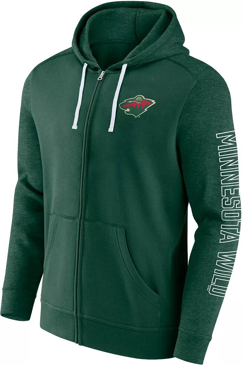 

Зеленая толстовка с молнией во всю длину NHL Minnesota Wild Sleeve Hits