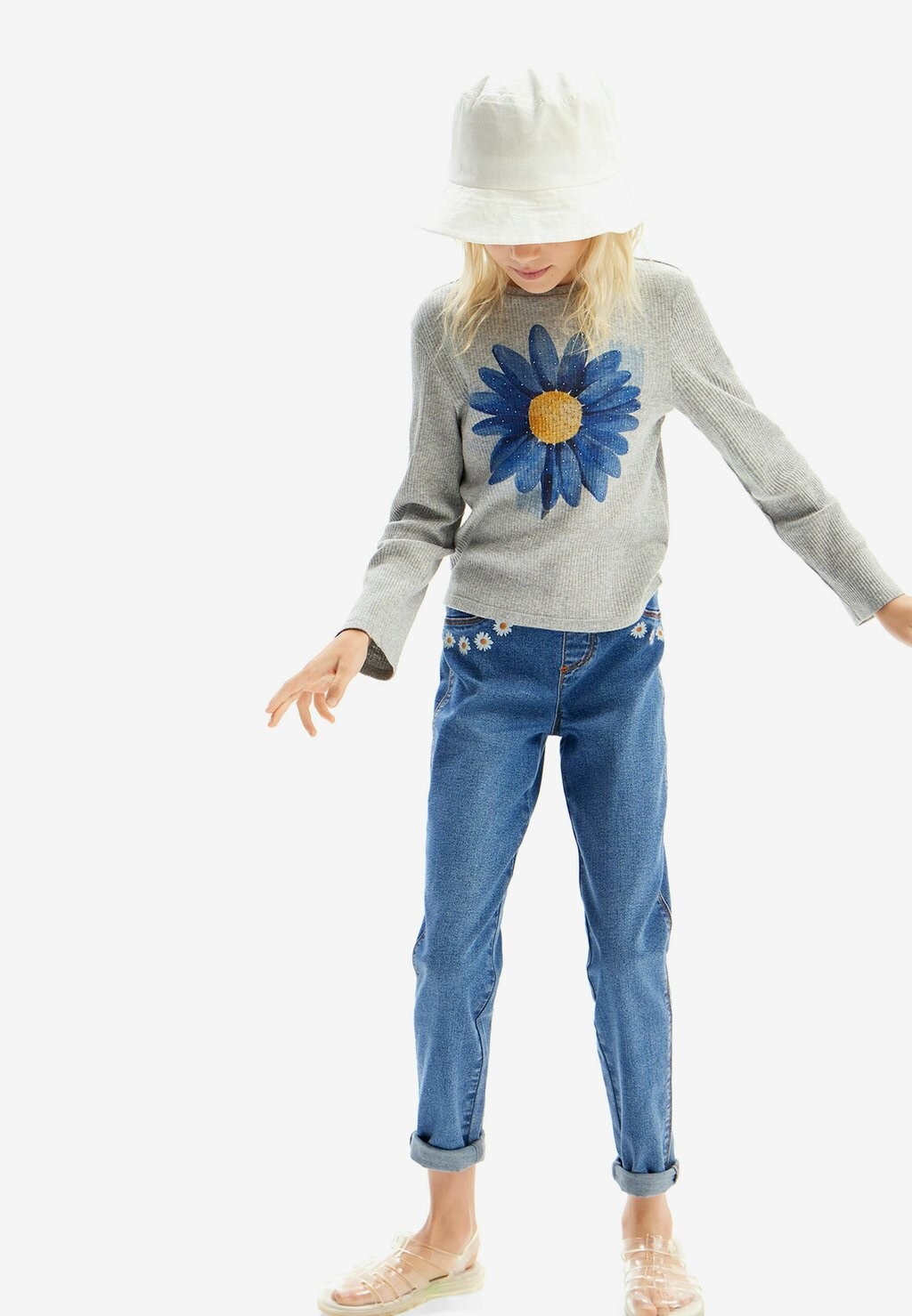 

Футболка с длинным рукавом Rhinestone Daisy Desigual, цвет grey