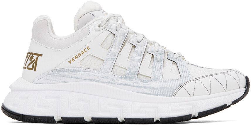 

Белые кроссовки Trigreca Versace, цвет White/Gold