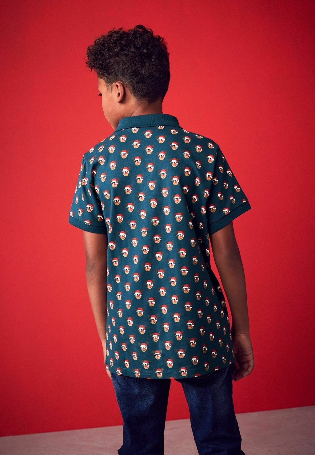 

Поло SHORT SLEEVE ALL OVER PRINT STANDARD Next, синий