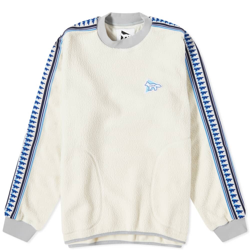 

Флисовый свитшот And Wander x Maison Kitsune, белый