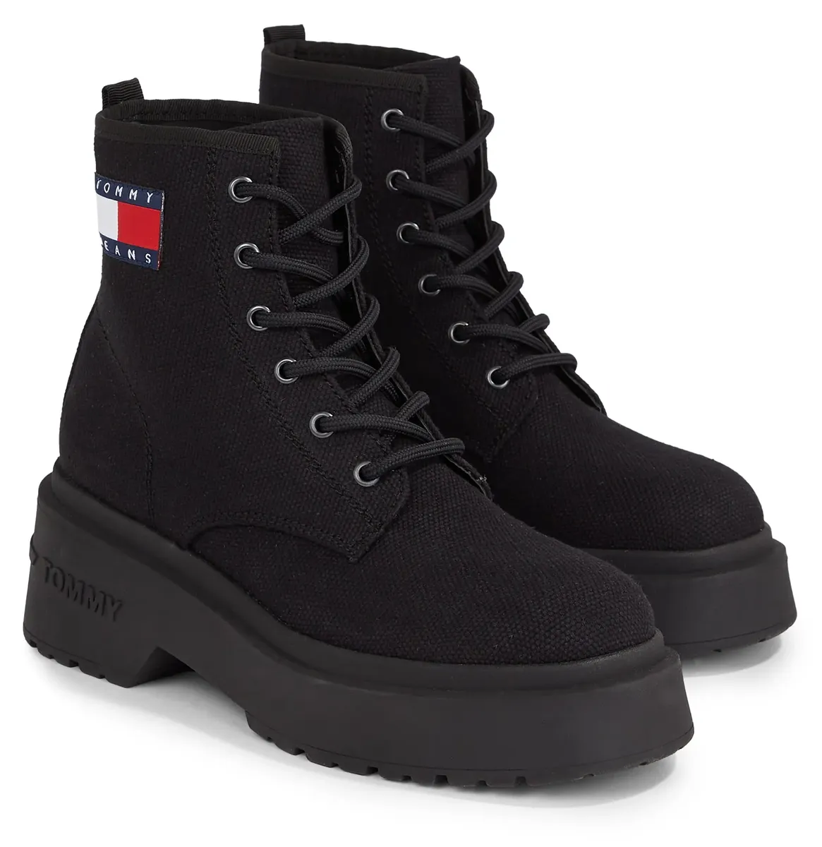 

Ботинки Tommy Jeans на шнуровке "TJW LACE UP FESTIVAL BOOT", блочный каблук, шнуровка, ботильоны на массивном каблуке, черный
