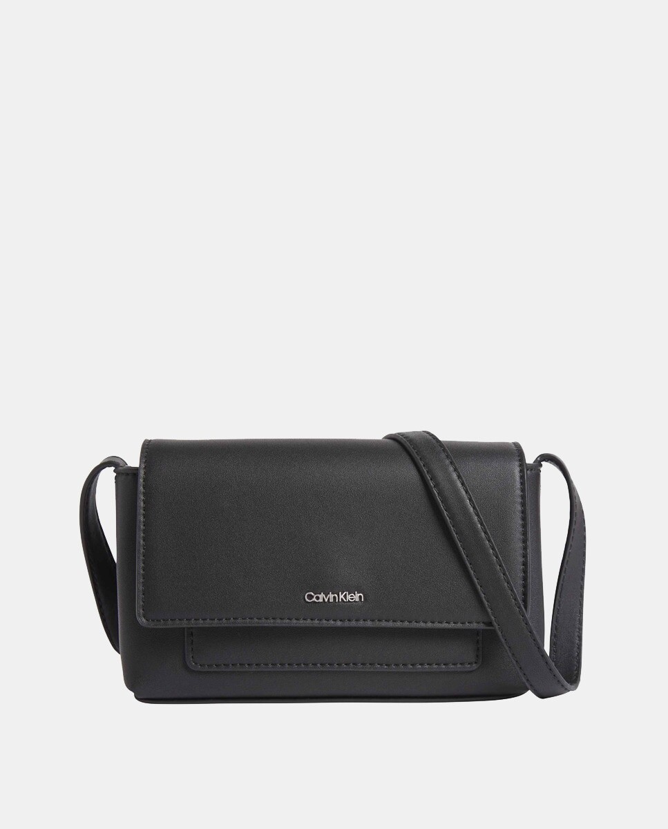 

Миниатюрная черная сумка через плечо с клапаном Calvin Klein, черный