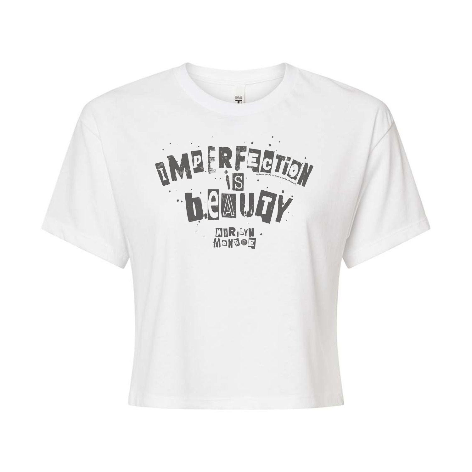 Укороченная футболка с рисунком Мэрилин Монро для юниоров «Несовершенство — это красота» Licensed Character, белый