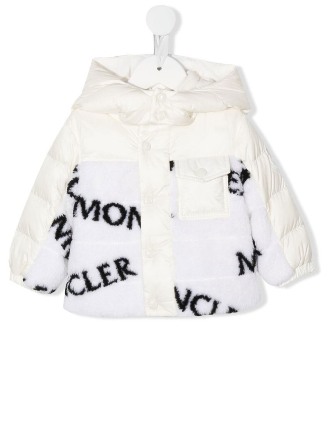 

Moncler Enfant пуховик с логотипом, белый