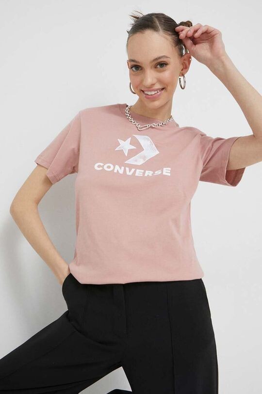 

Хлопковая футболка Converse, розовый
