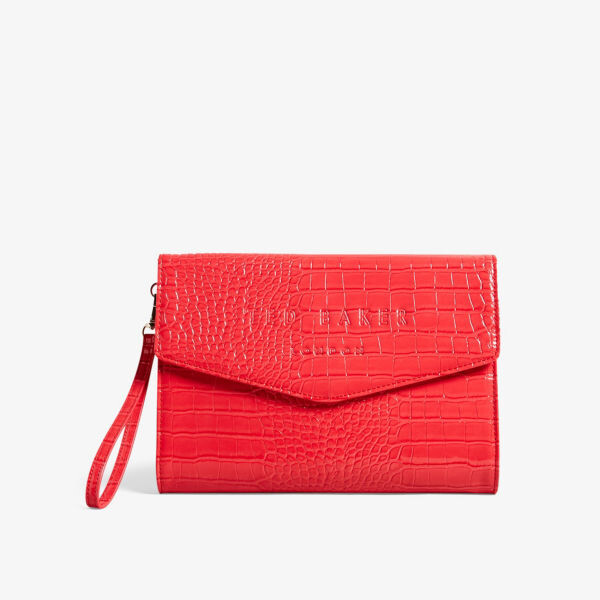 

Клатч Crocey из искусственной кожи с тиснением под крокодила Ted Baker, цвет coral