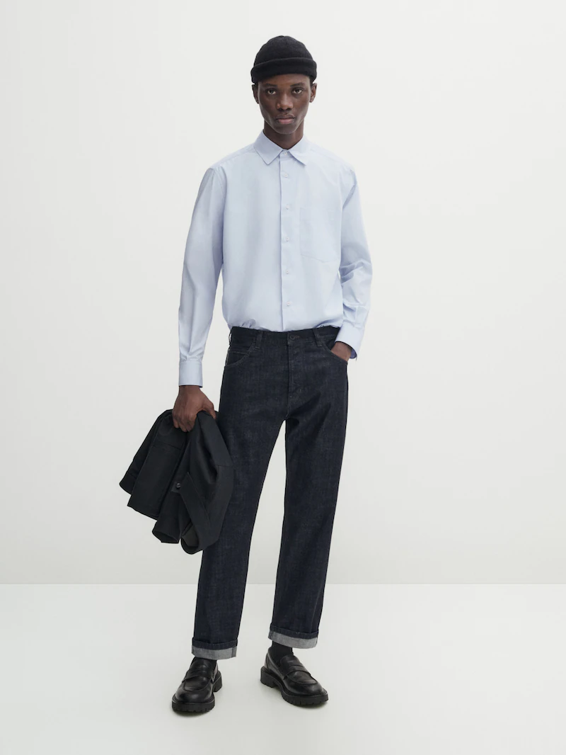 

Прямые джинсы с полосканием - ателье Massimo Dutti, индиго