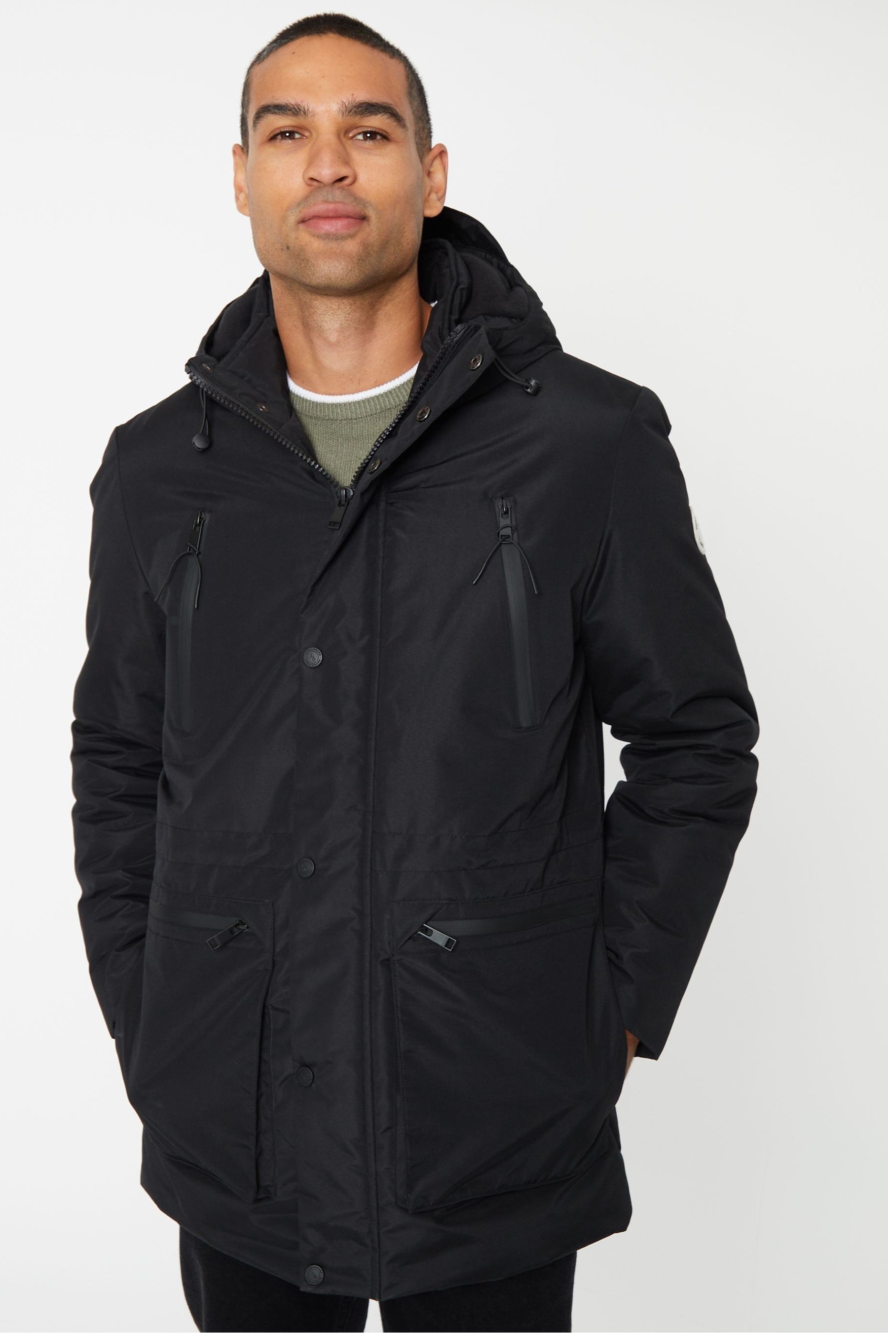 цена Практичная куртка с капюшоном Threadbare, черный
