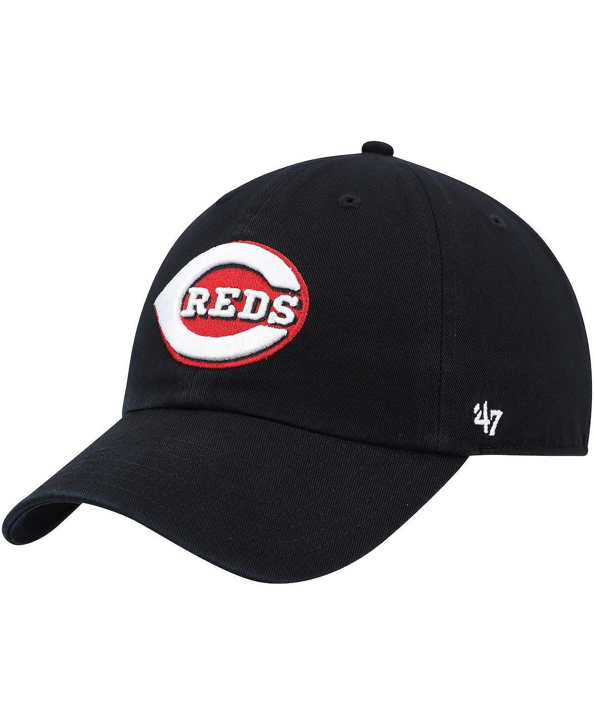 

Мужская черная регулируемая шапка Cincinnati Reds Clean Up Team '47 Brand