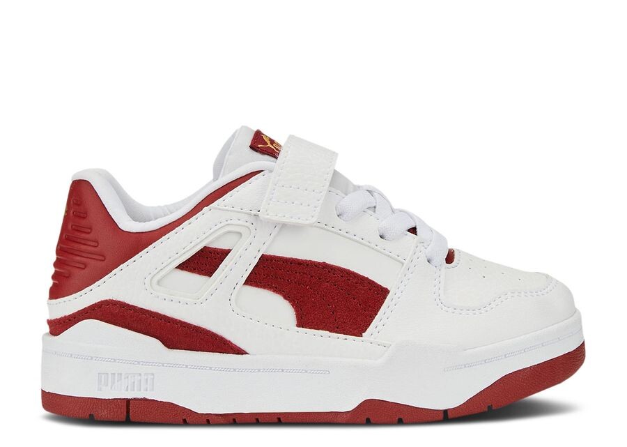 

Кроссовки Puma Slipstream Suede Little Kid 'White Intense Red', белый