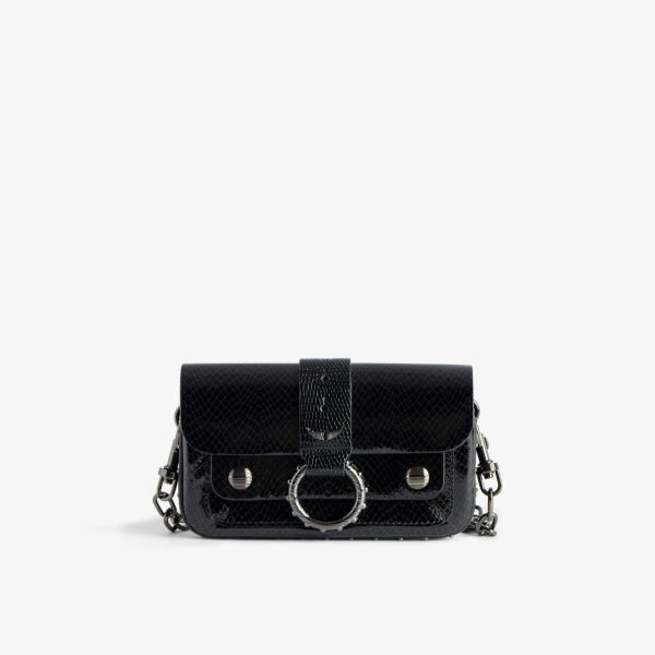 

Сумка-кошелек Kate из лакированной кожи с тиснением игуаны Zadig&Voltaire, цвет noir