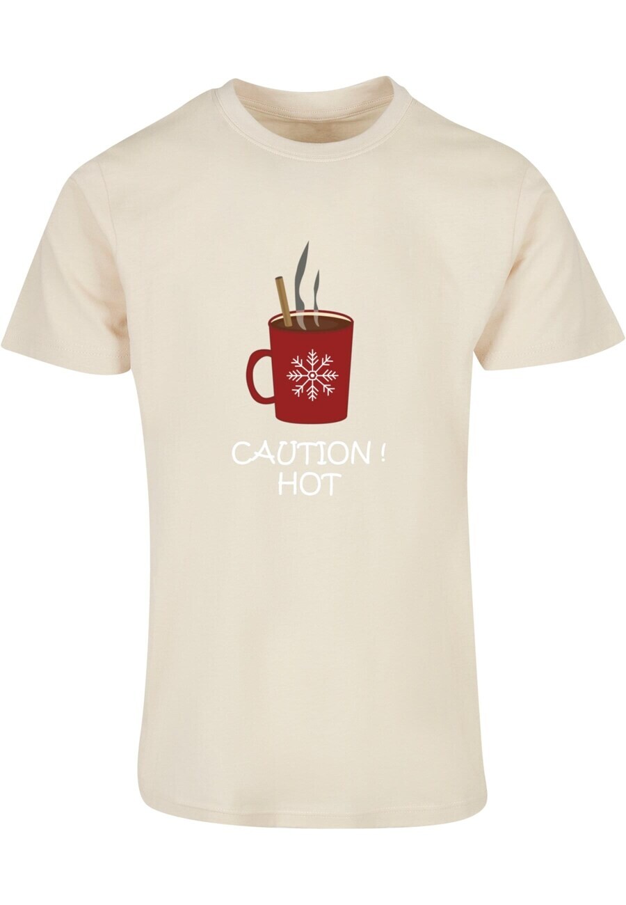 

Футболка Merchcode CAUTION HOT, экрю