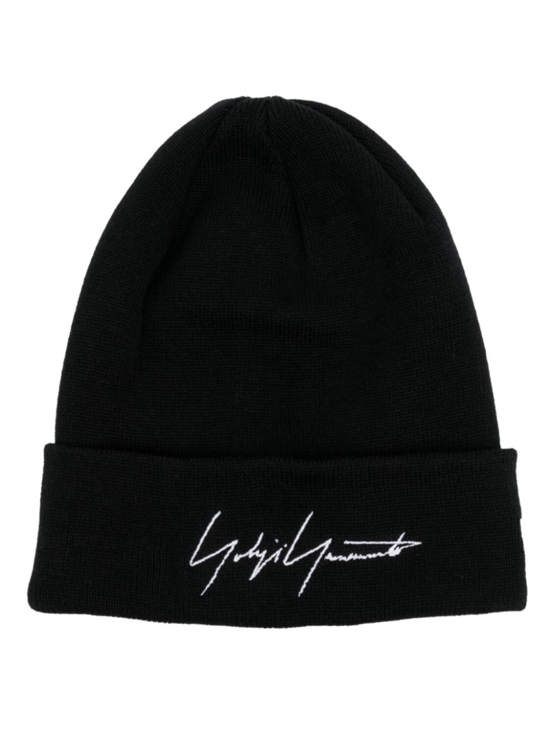 

Yohji Yamamoto шерстяная шапка бини с вышитым логотипом, черный