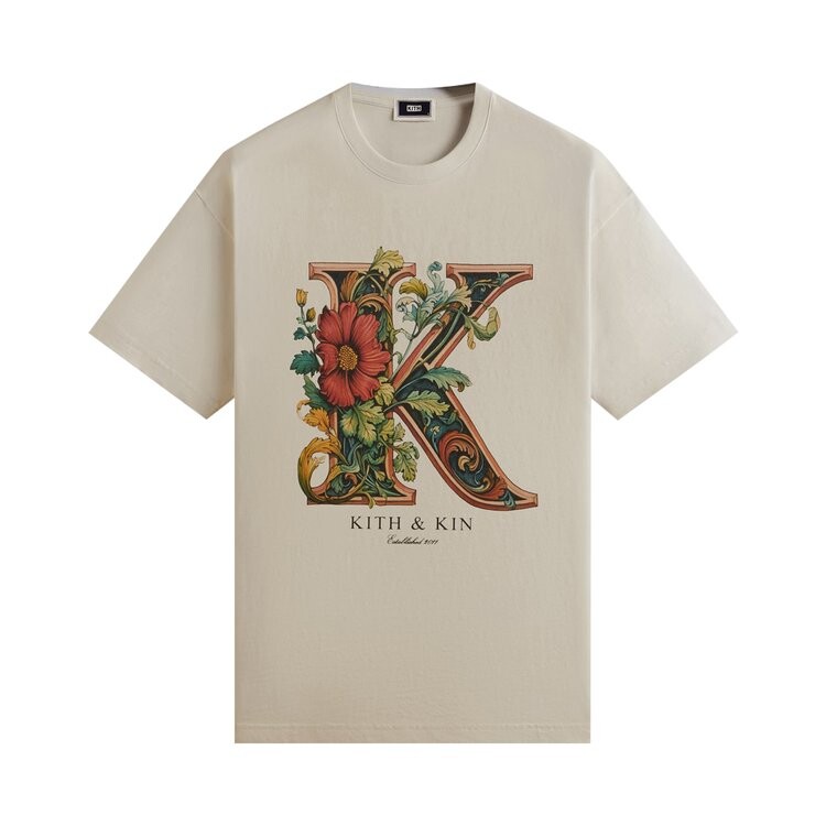 

Футболка Kith Floral K Vintage Tee, цвет Sandrift