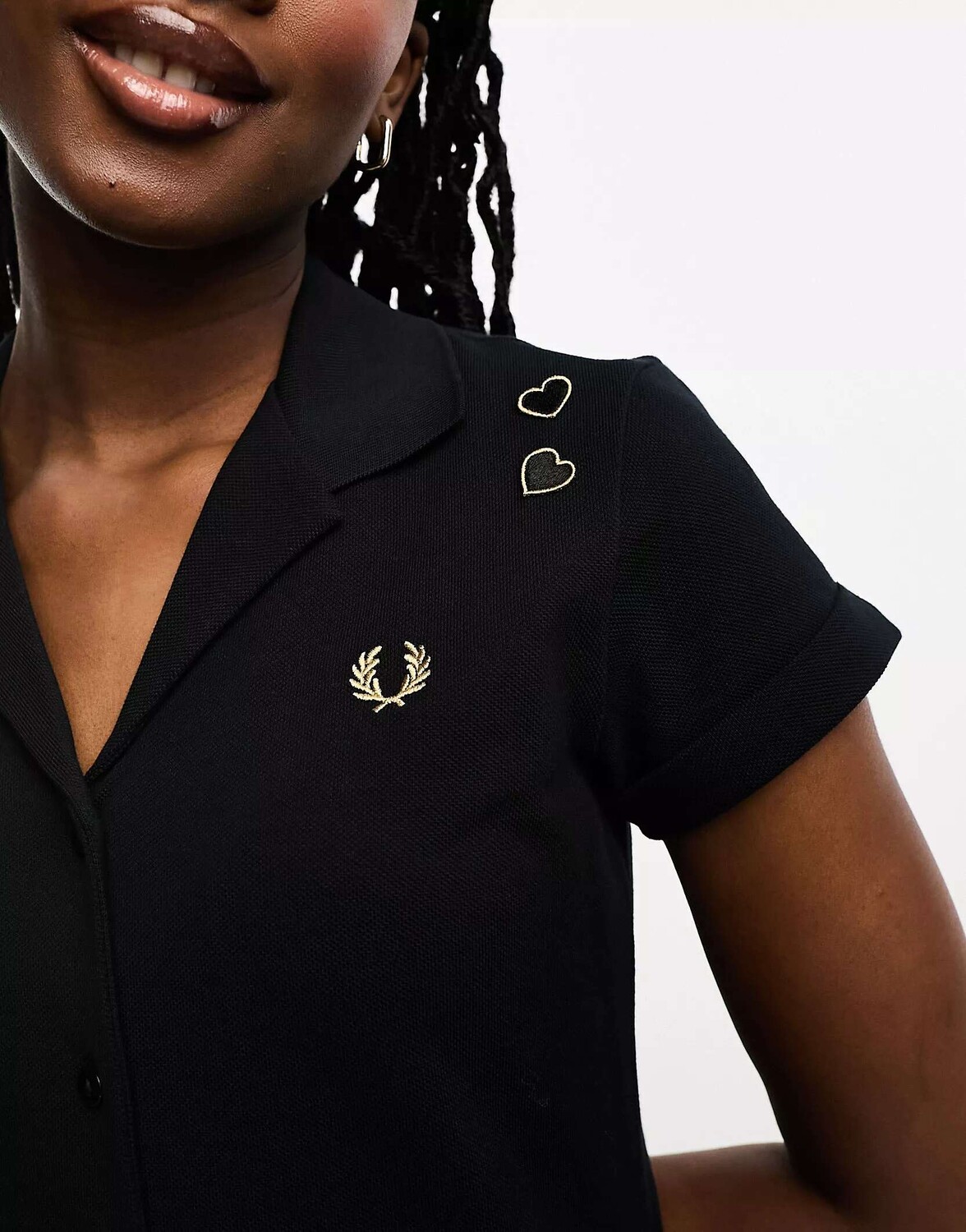 

Черное платье на пуговицах Fred Perry X Amy Winehouse