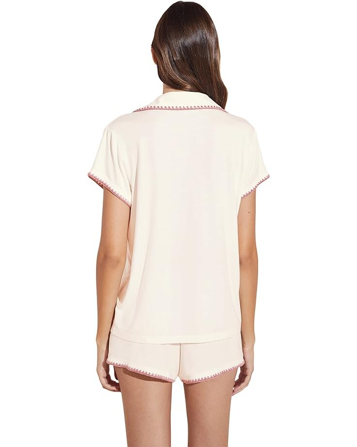 

Пижамный комплект Eberjey Frida Shortie Pj Set, цвет Ivory/Foxglove