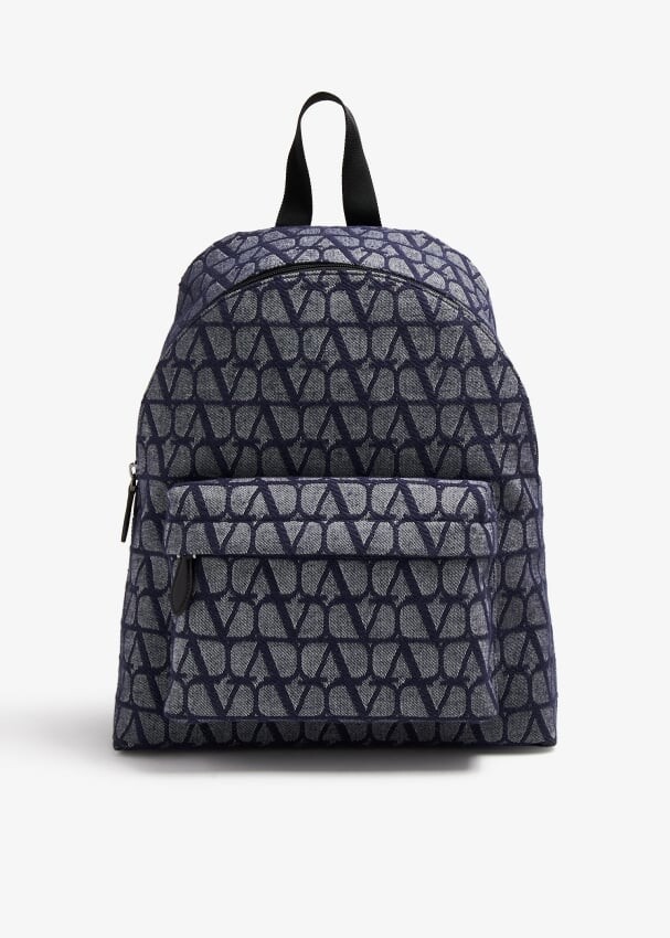 

Рюкзак Valentino Garavani Toile Iconographe, синий