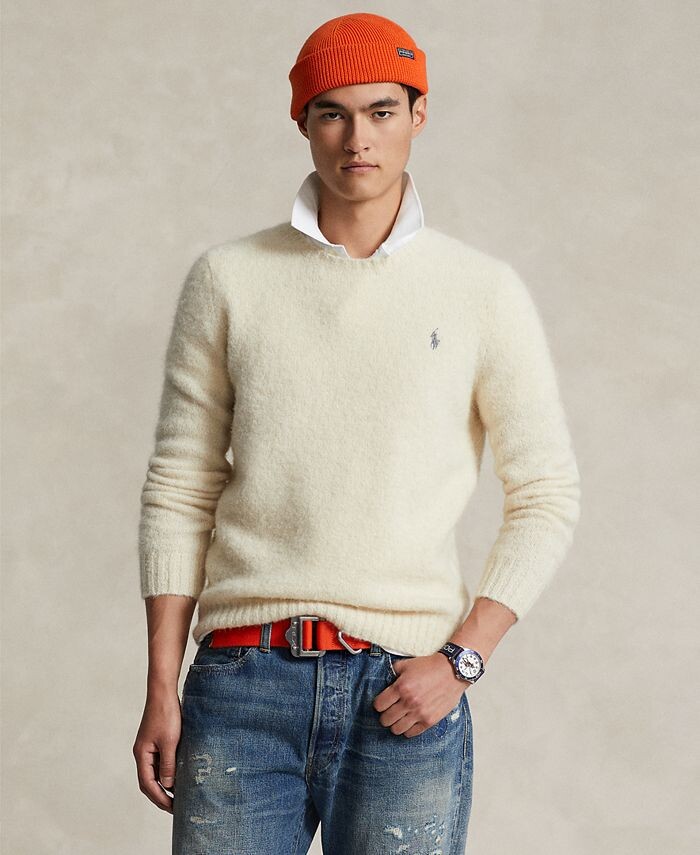 

Мужской пушистый свитер из смесовой шерсти Polo Ralph Lauren, тан/бежевый
