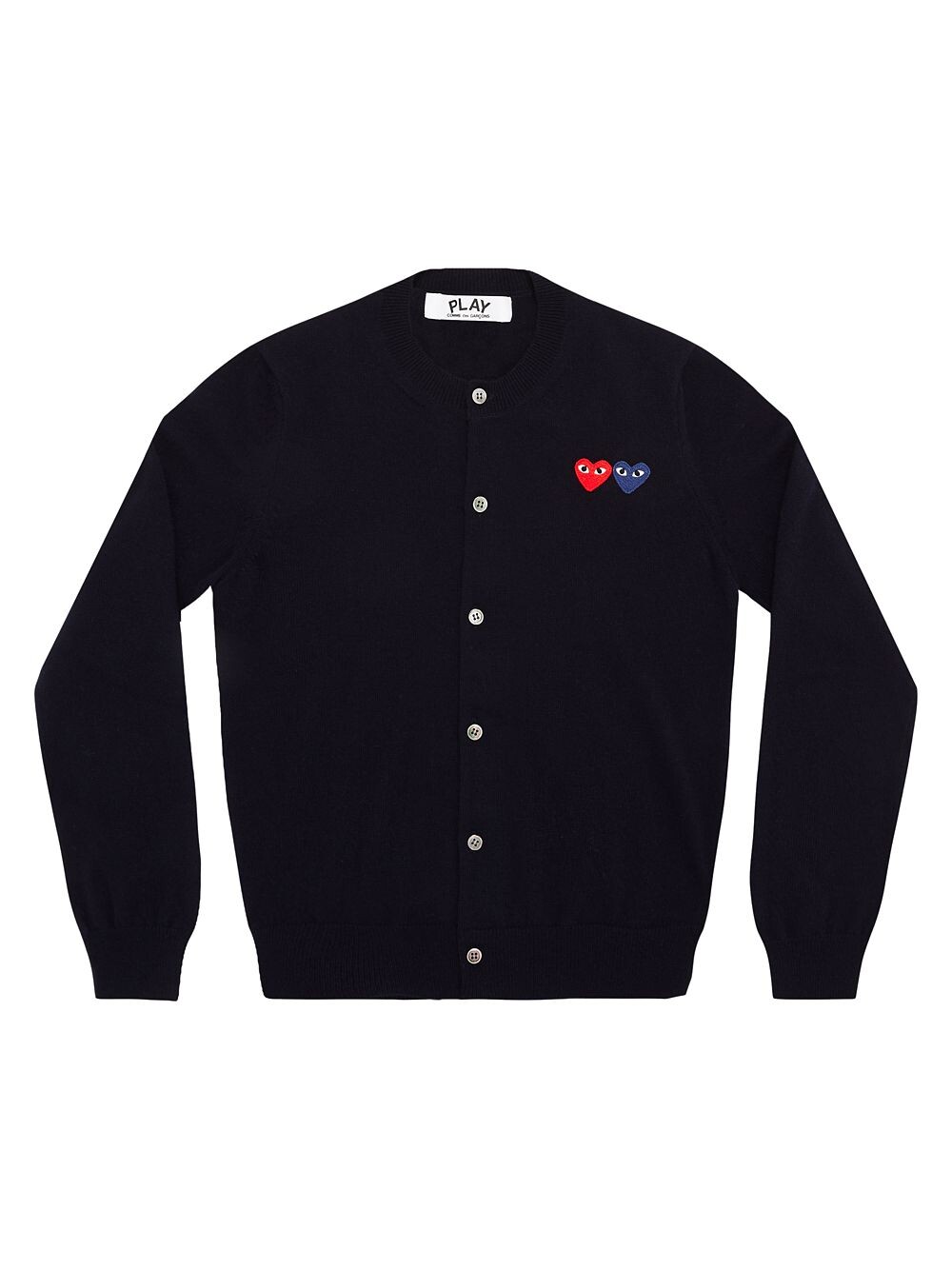 

Шерстяной кардиган с двойным сердцем Comme des Garçons PLAY, нави, Черный