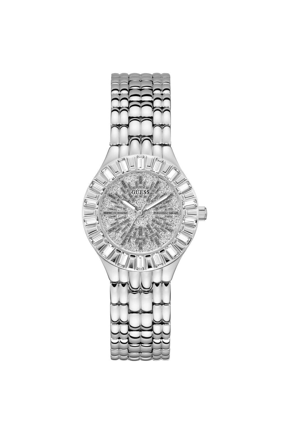 

Модные аналоговые кварцевые часы из нержавеющей стали Firework - Gw0602L1 Guess, серебро