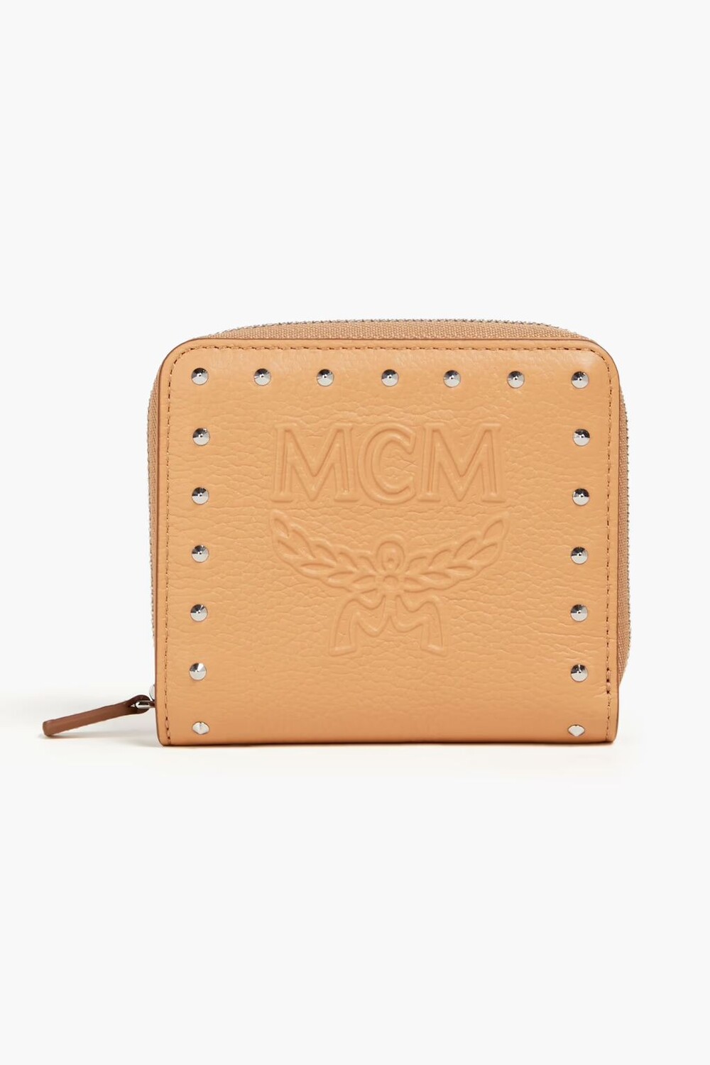 

Кошелек из шагреневой кожи с тиснением и заклепками Mcm, песок