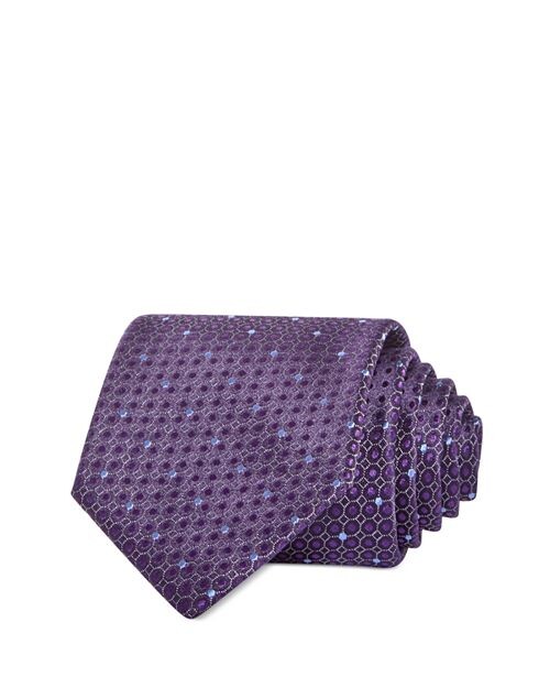 

Классический шелковый галстук с медальоном в микроточку The Men's Store at Bloomingdale's, цвет Purple