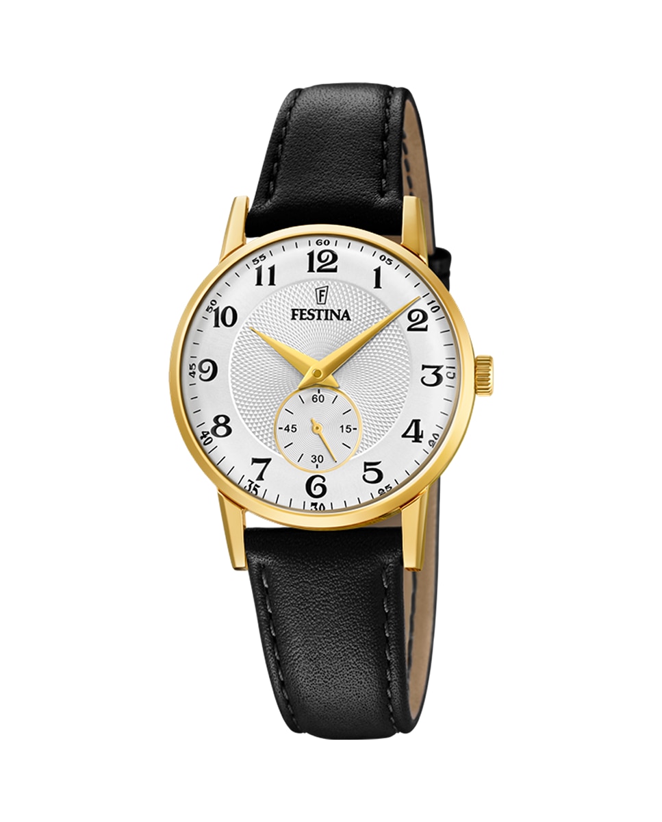 

Женские часы F20571/1 Classic Strap на черном кожаном ремешке Festina, черный