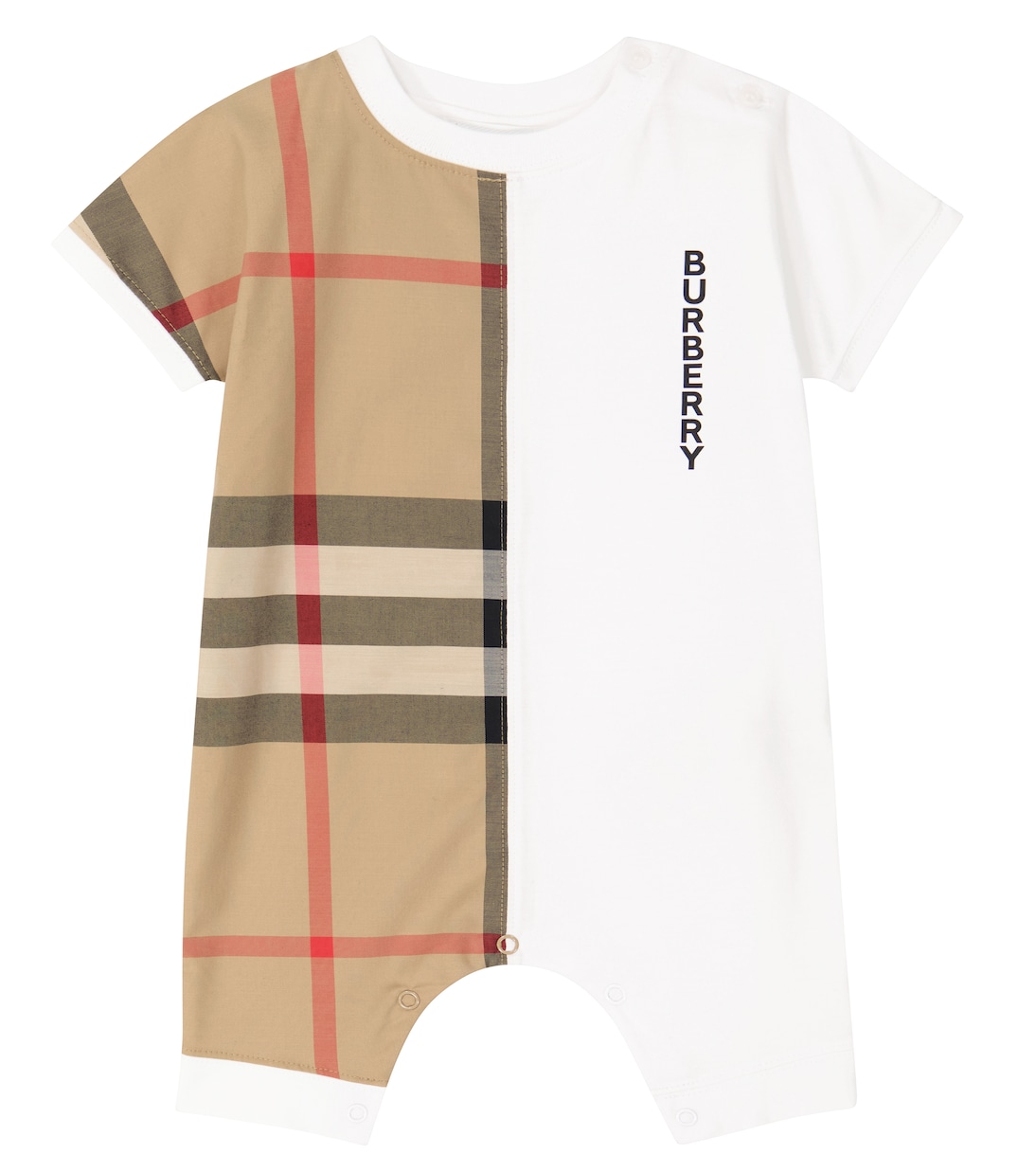 

Боди из хлопкового джерси в клетку в винтажную клетку baby Burberry Kids, мультиколор