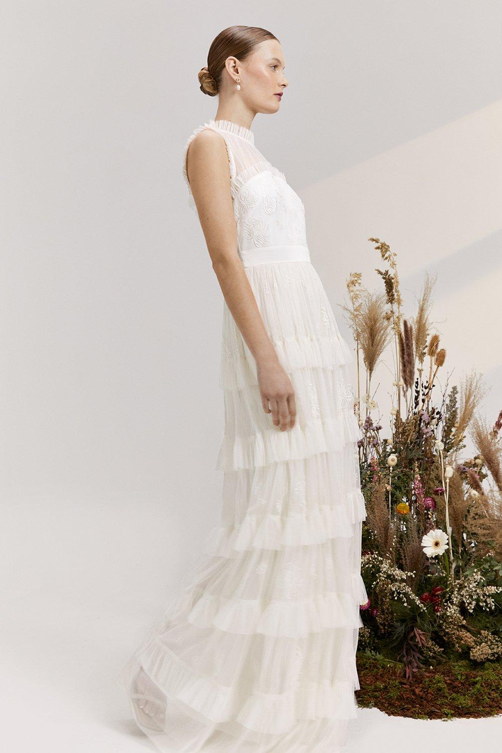 Сетчатое платье с вышивкой в ​​стиле RSN Coast, белый