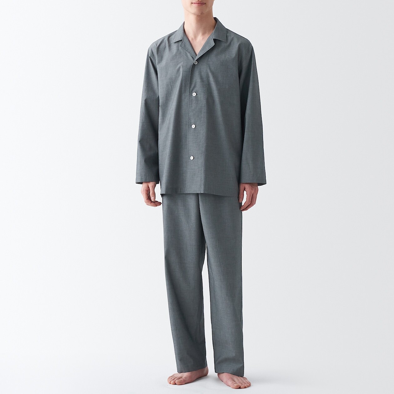 

Хлопковая пижама с длинными рукавами MUJI, темно-серый