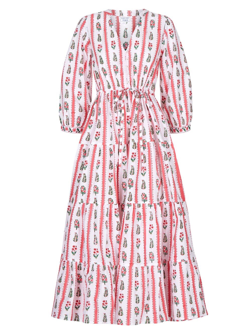 

Полосатое платье Марии Pink City Prints, розовый
