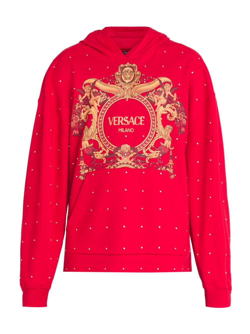 

Толстовка с капюшоном и графическим логотипом Versace, красный