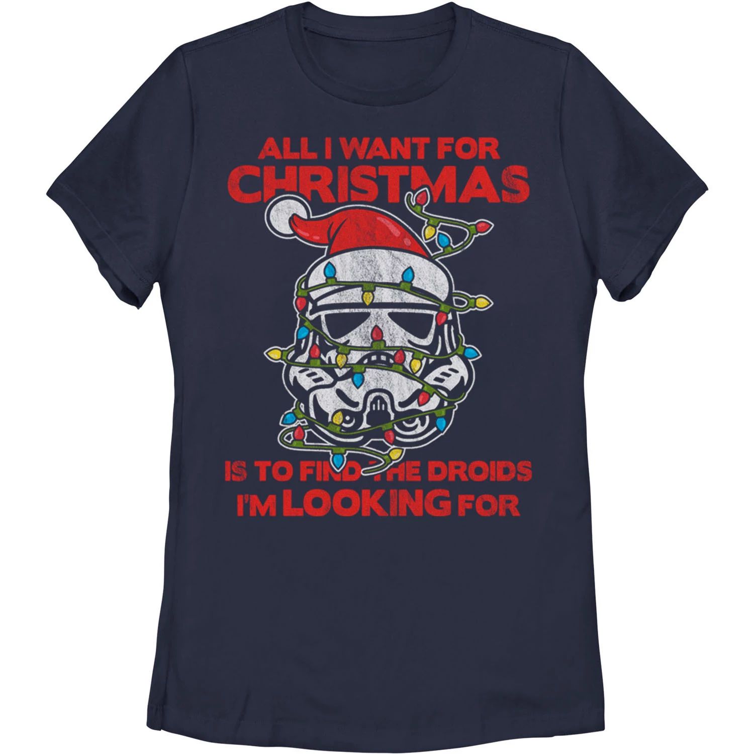 Детская футболка с изображением солдата «Звездные войны» и праздничными огнями Star Wars, темно-синий