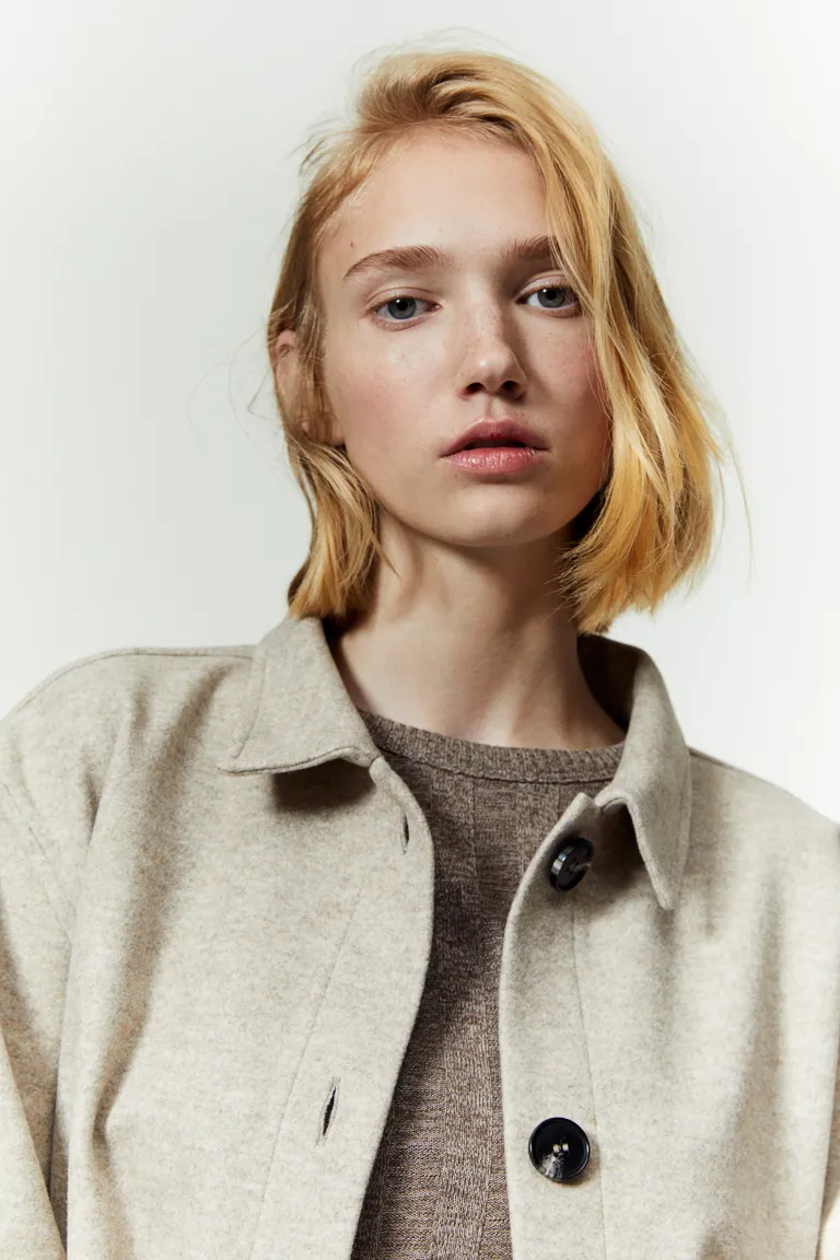 

Блузка из эластичного трикотажа H&M, бежевый