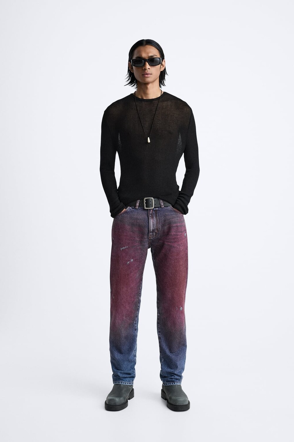 

Свитер из смесовой вискозы ZARA, черный