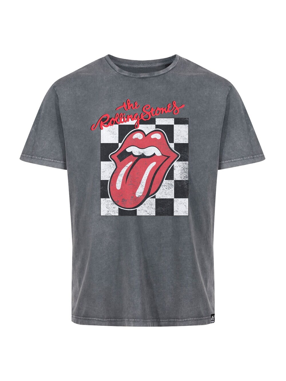 

Футболка Recovered The Rolling Stones Checkered Tongue, темно-серый