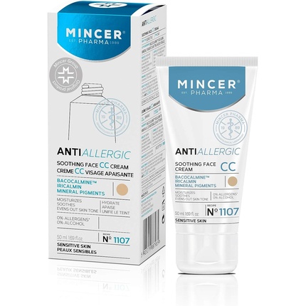Mincer Pharma Противоаллергический успокаивающий увлажняющий крем CC для чувствительной кожи с бакокальмином, ирикалмином и минеральными пигментами 50 мл, Mincer Est. Pharma 1989
