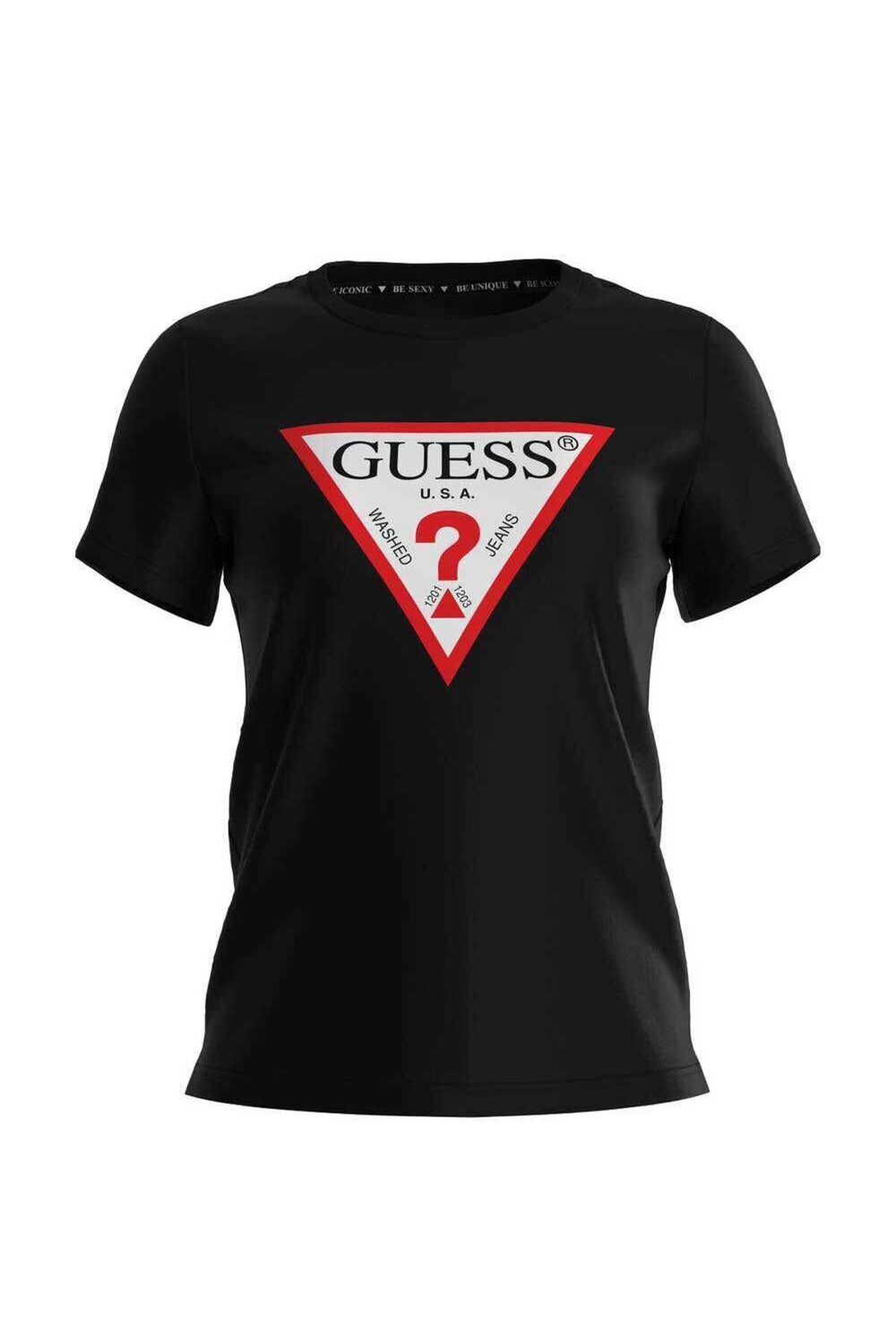 

Оригинальная женская футболка приталенного кроя Guess, черный