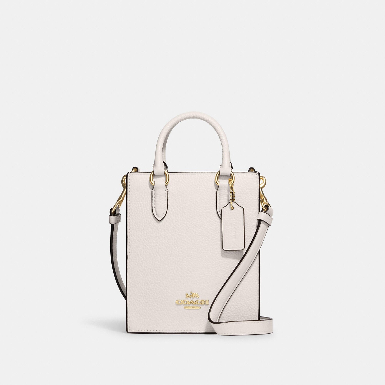 

Миниатюрная сумка-тоут Coach Outlet North South, цвет Gold/Chalk