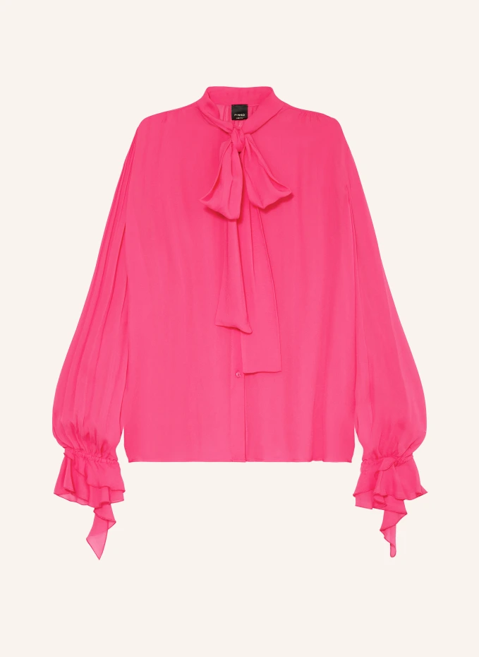 Блуза scozia с бантом и воланами Pinko, розовый блуза с бантом травяной