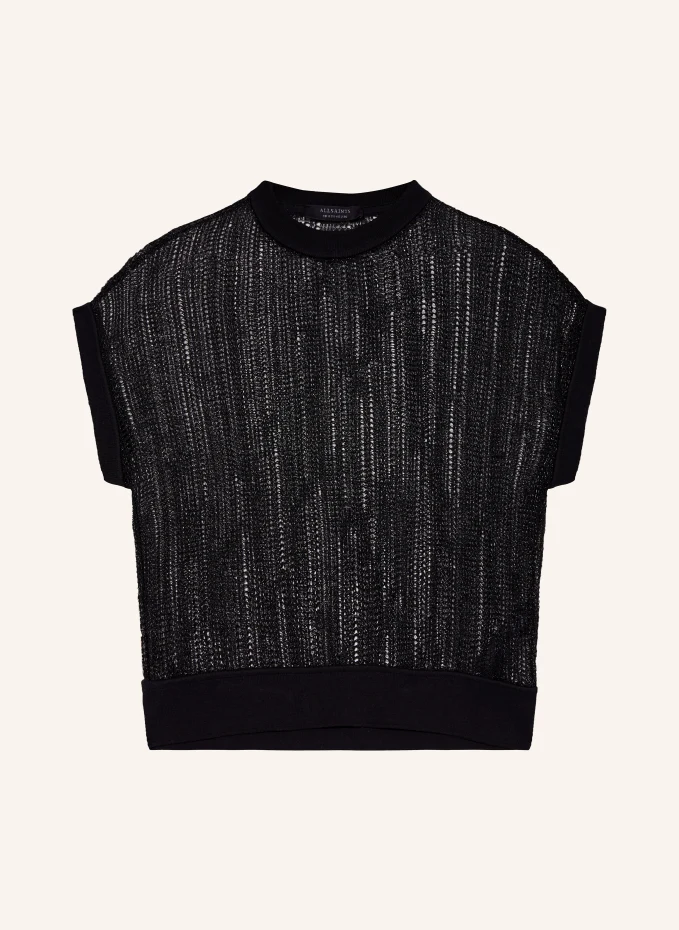

Вязаная рубашка giana из пряжи с блестками Allsaints, черный