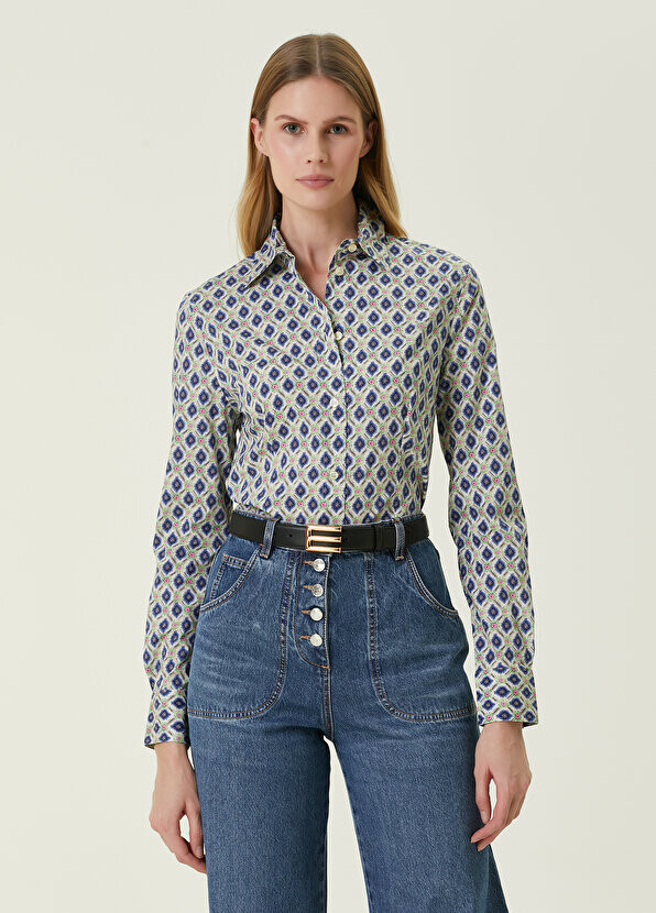 

Синяя рубашка с узором Etro
