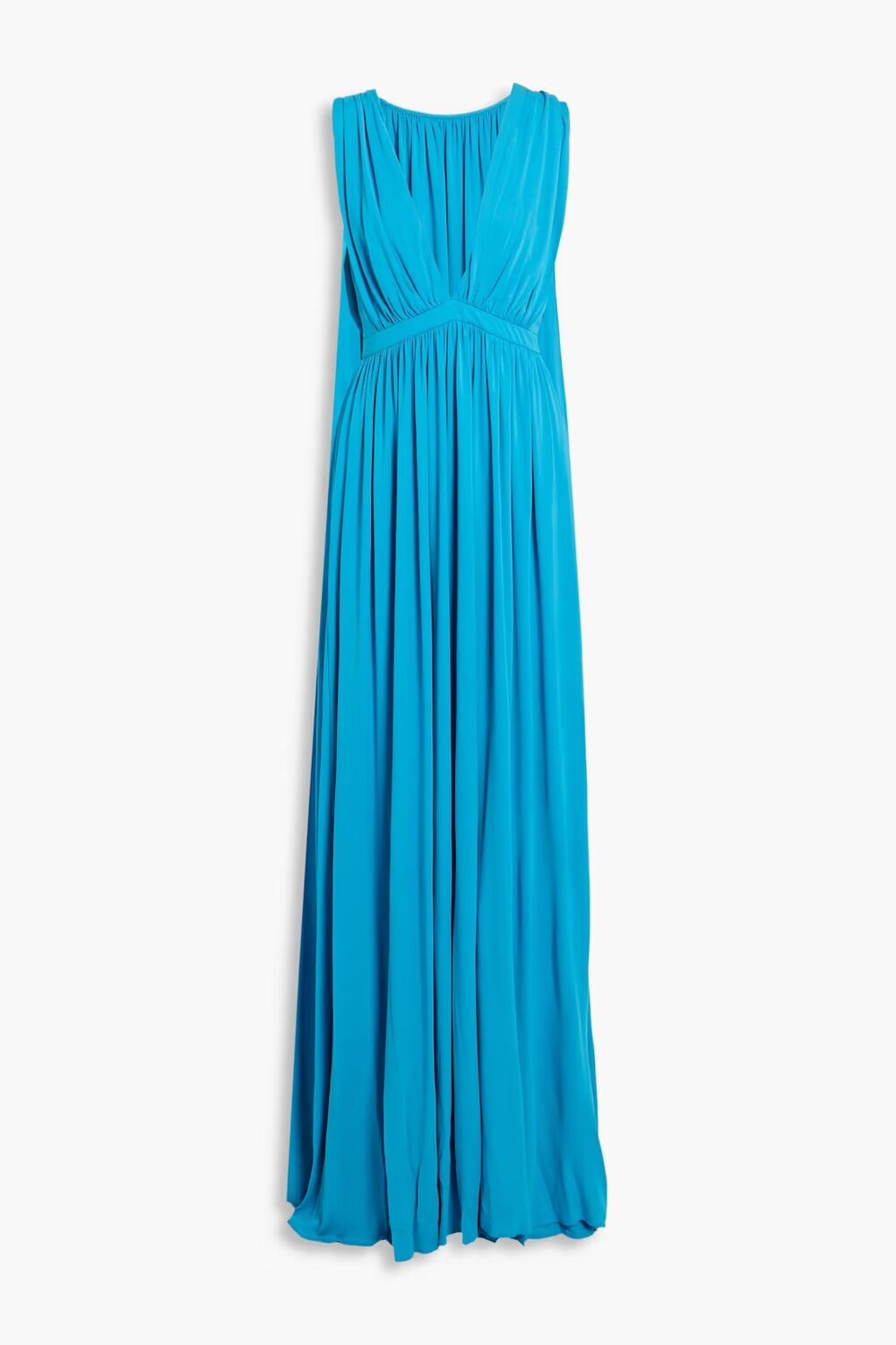 

Платье Ashley из джерси с эффектом кейпа и сборками Halston, лазурный