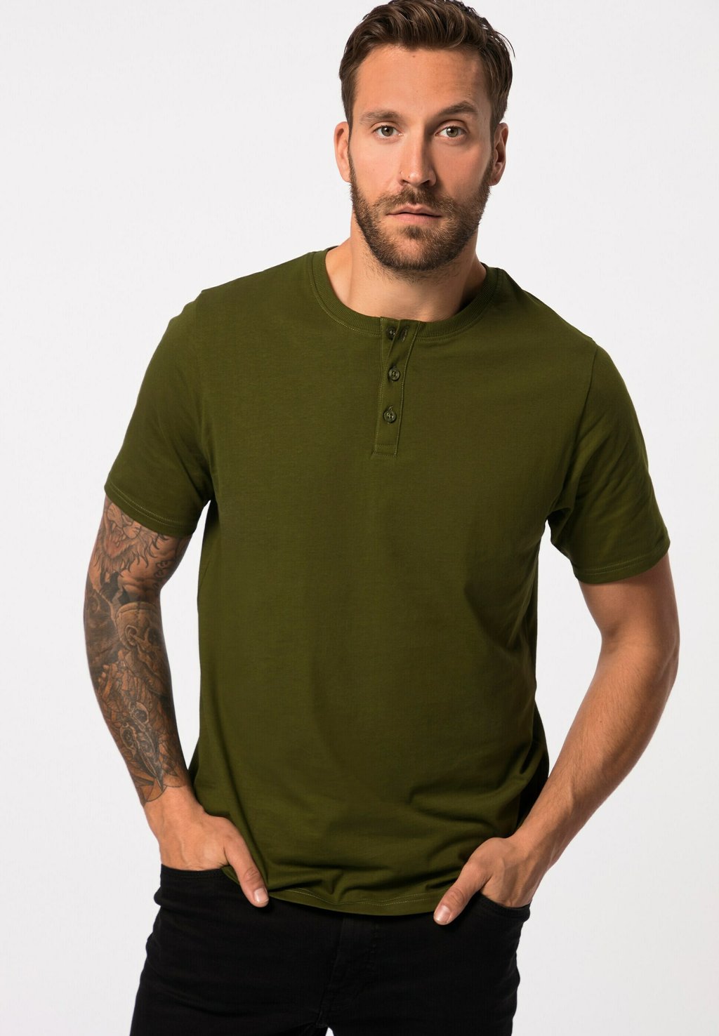 Базовая футболка JP1880, темно-зеленый