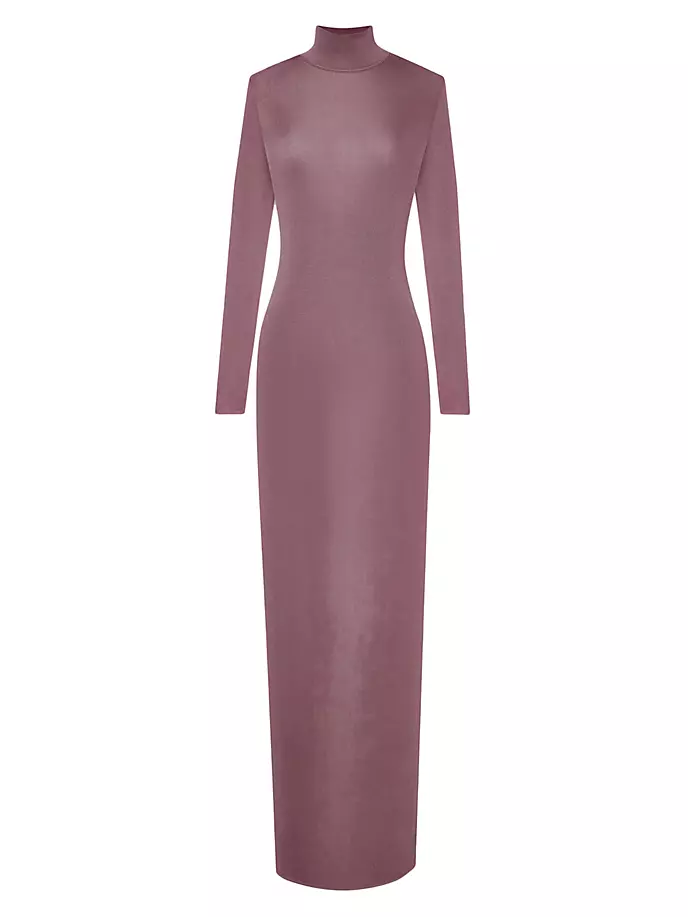 Длинное платье из трикотажа Saint Laurent, лиловый
