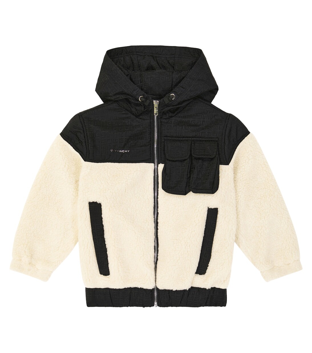 

Флисовый пуховик с логотипом Givenchy Kids, белый