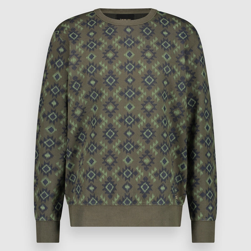 

Толстовка Twinlife Crew Allover Print, зеленый