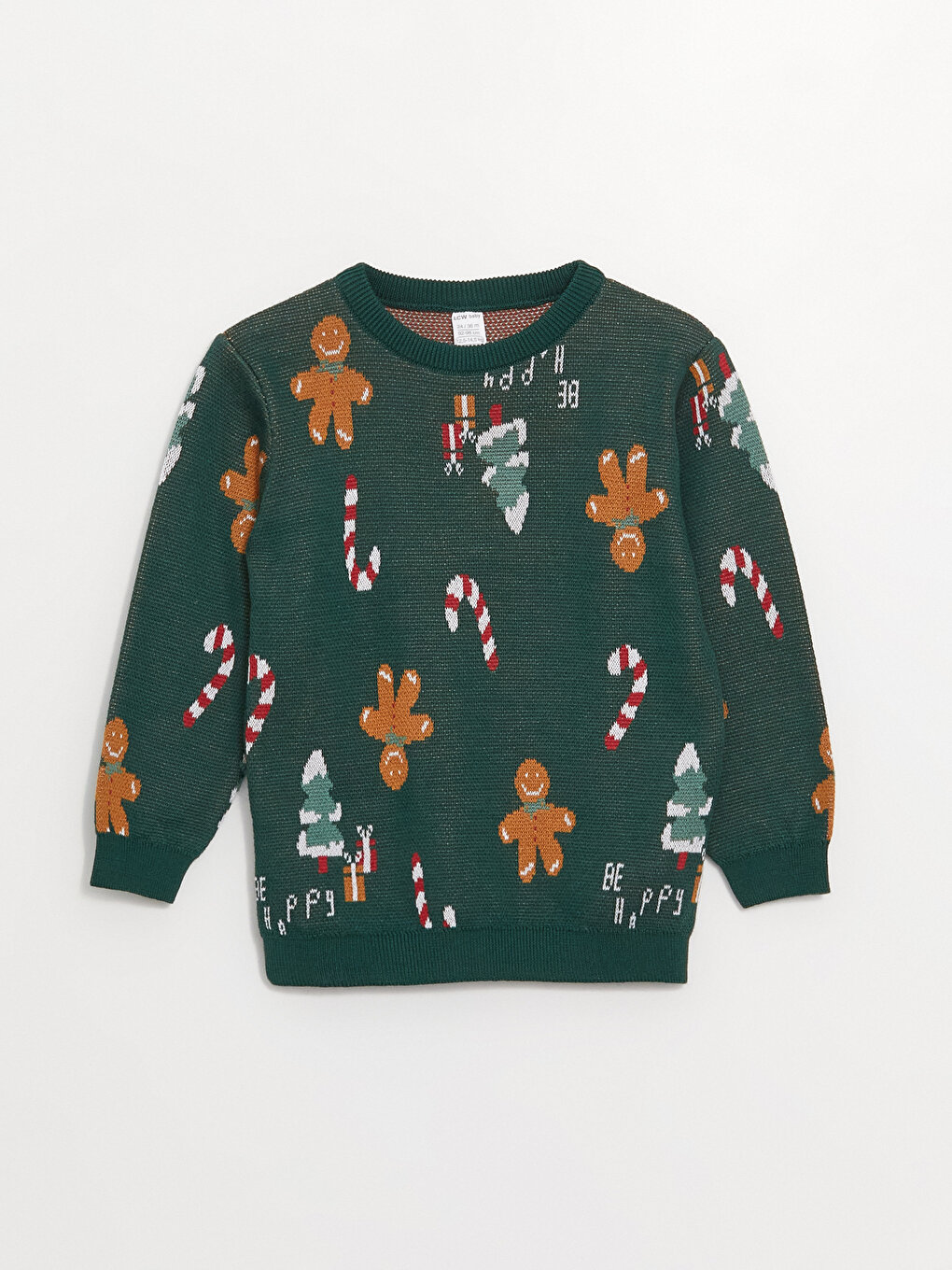 Трикотажный свитер на новогоднюю тематику для мальчика LCW baby